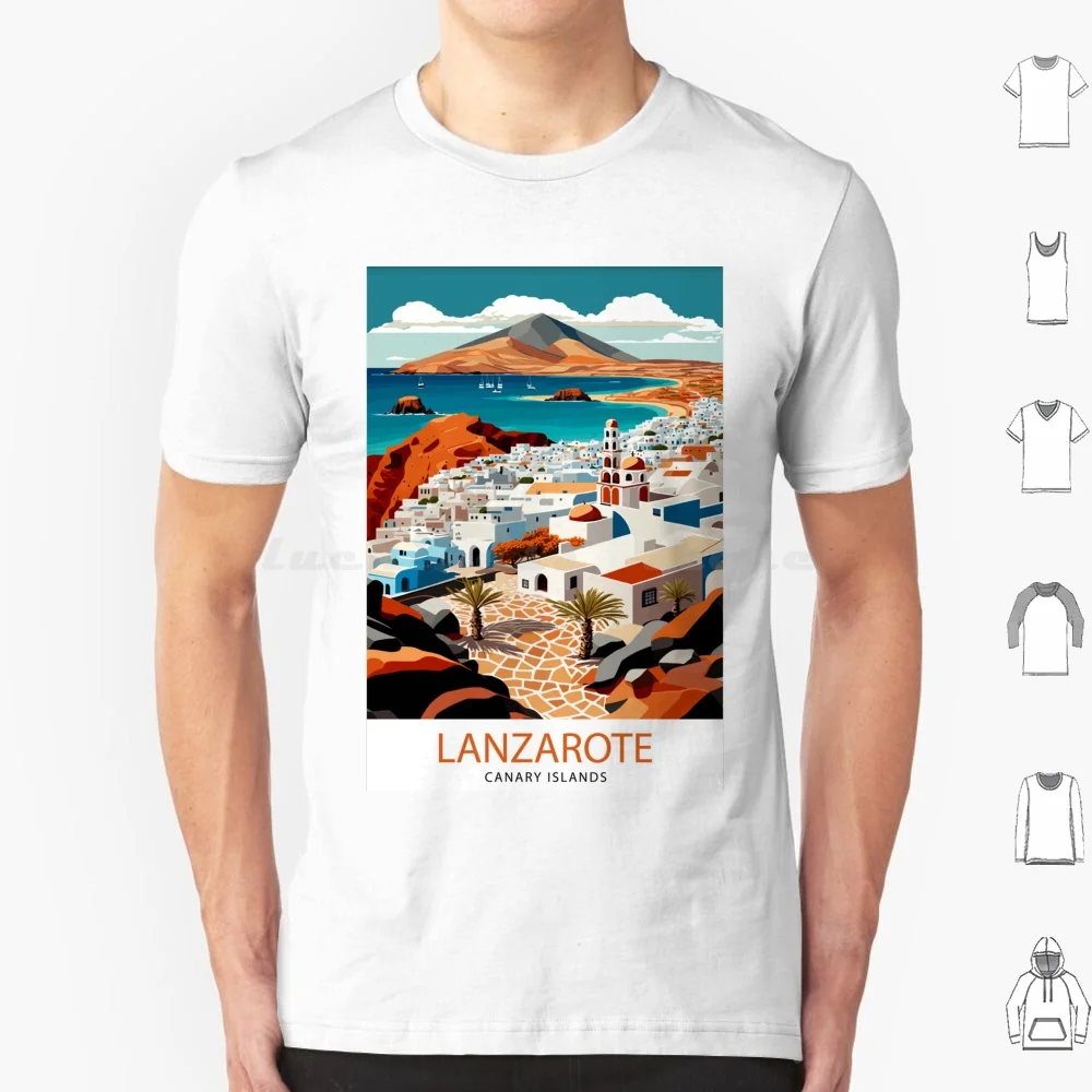 Lanzarote Poster Spain Travel T Shirt Cotton Men Women DIY Print Lanzarote Spain Travel Tag Airport Planes Plane Travel