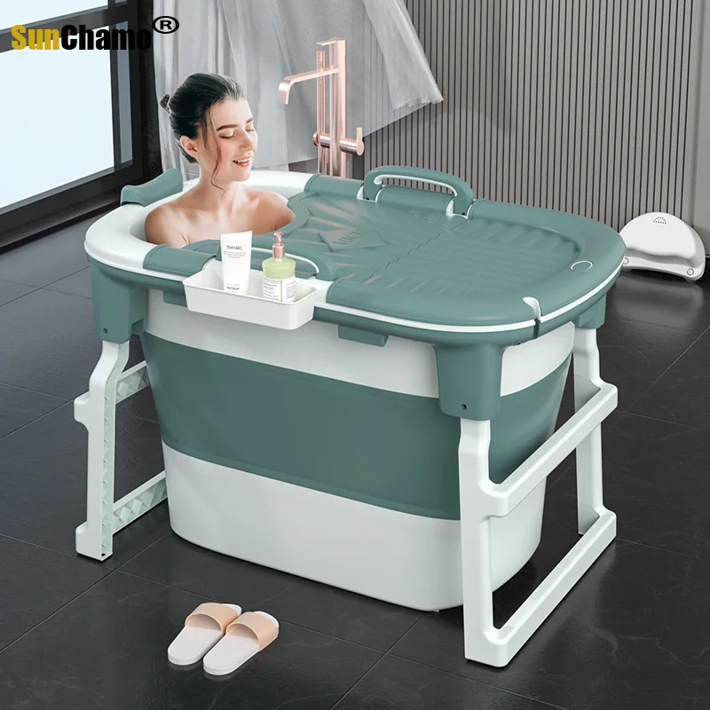 

1 m Cordoal Shining Adult Folding Bath Tub Thicken Heighten Take A Bath Portable Plastic Home Barrel for Babys Man or Woman