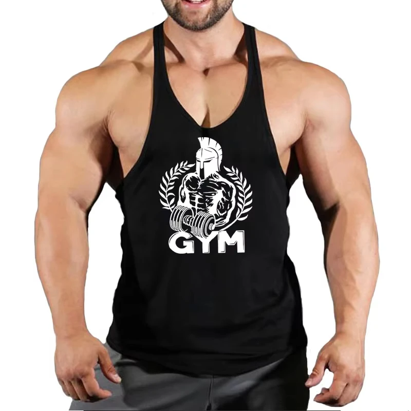 

2025 New Bodybuilding Stringer Vest Men's Anime Funny Summer Clothing Running Vest Fitness Clothing Cotton Sports Vest