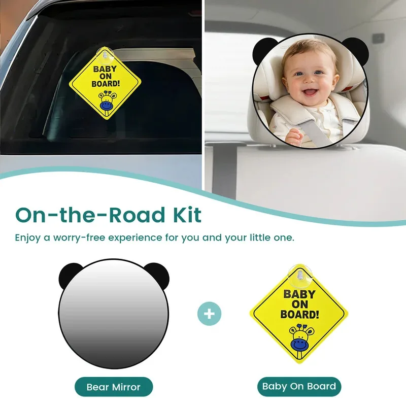 Baby Car Mirror for Rear Facing Infant with Wide Crystal Clear View, Shatterproof, Adjustable, Crash Tested Car Rearview Mirror