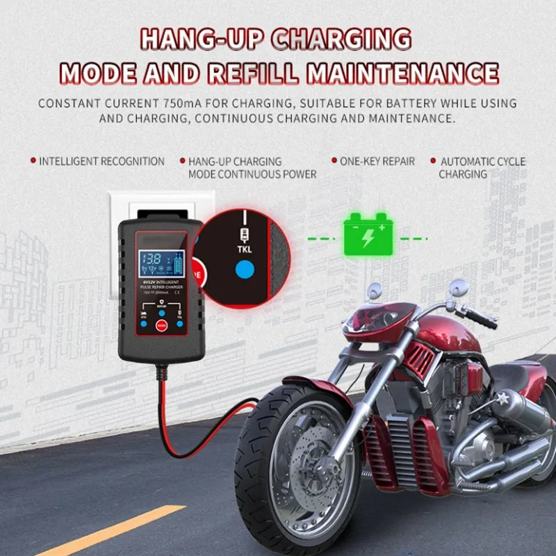 6V 12V Lead-acid Batter Charger For Car Motorcycle Toy Battery Pulse Repair Charger H4R0