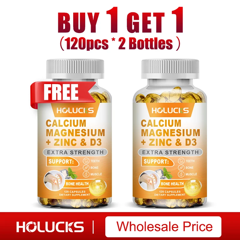 

Calcium, Magnesium, Zinc and Vitamin D3 - Supports Bone Strength, Teeth, Muscle and Immune Health, Vitamin & Mineral Supplement