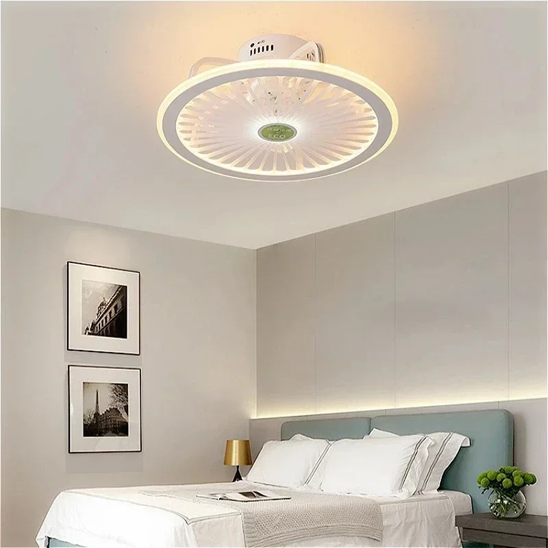 Ventilatore da soffitto intelligente moderno luce acrilica Bluetooth musica luce creativa ventilatore studio ristorante soffitto ventilatore con luce