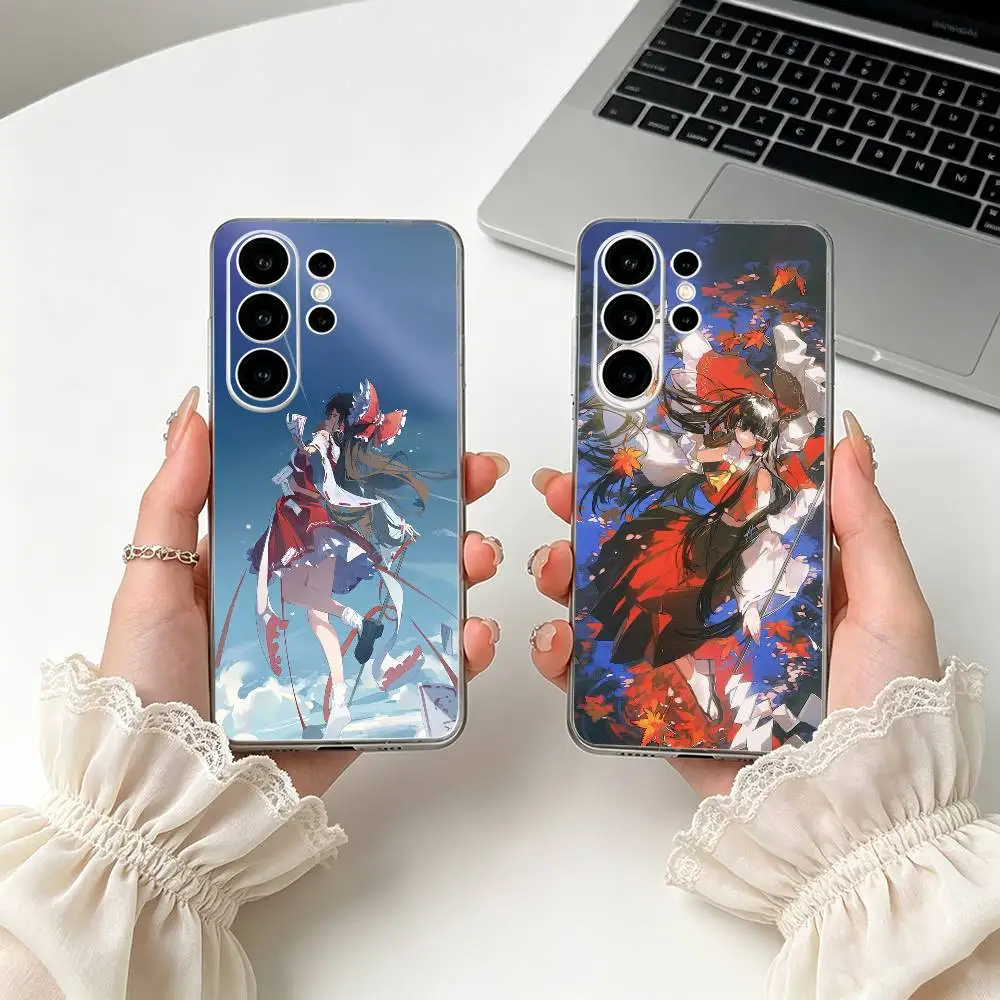 TouHou Project Reimu Hakurei  Clear Phone Case for Samsung S25, S24, S21, FE, S22, S23, S30, Ultra, S20, Plus, Lite
