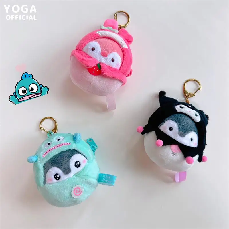 Sanrio Hello Kitty Keychain Anime Cute Portable School Bag Pendant Girl Coin Purse Simple Decorate Squeak Doll Surrounding Gift