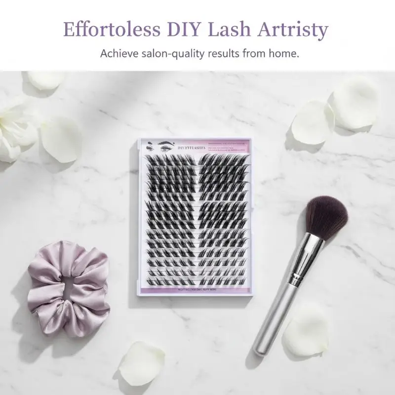 Oblique Winged Cluster False Eyelashes 3D Effect Voluminous Extension Multipack for Photoshoot Fashion Show