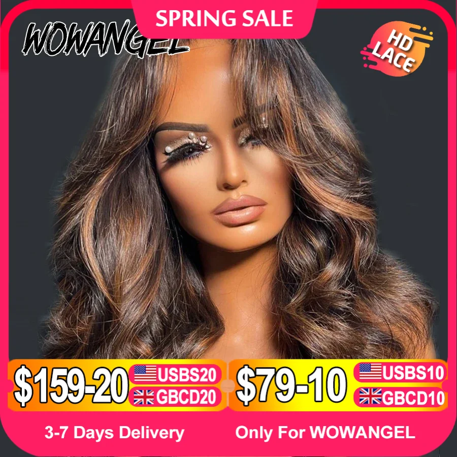 2/30 Highlight BOB Wigs 13x4 HD Lace Front Human Hair Wigs Glueless Ready to Go Wigs Body Wave 5x5 HD Lace Closure Wig Wavy Hair