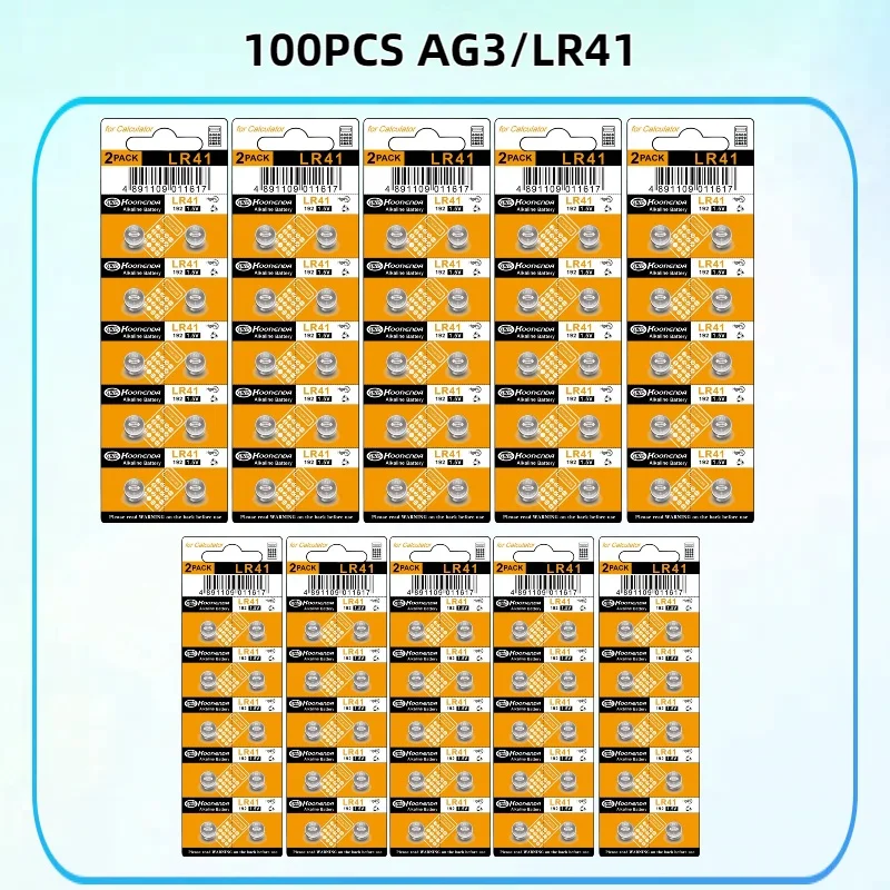 100PCS LR41 384 392  AG3 SR41  L736f L736c Batteries for Bow Sight Light Watch Thermometer 1.5V Quality  Button Batteries