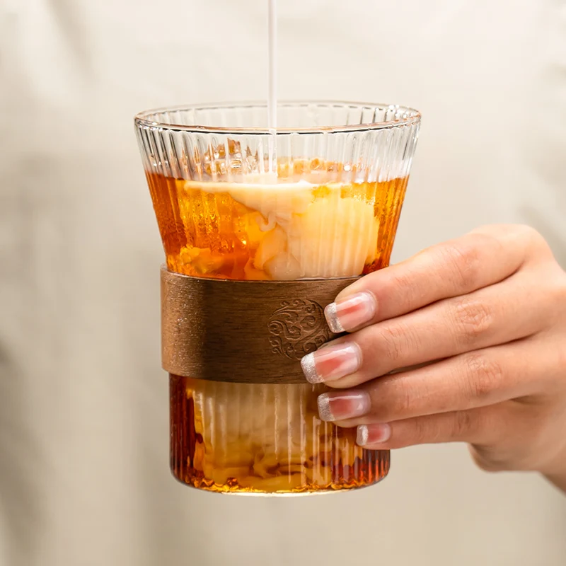 جيانكسي مطرقة كوب زجاجي منقوش للقهوة ، طقم الكونغ فو الصغير ، كوب الشاي ، خاتم الخشب ، أكواب رئيسية