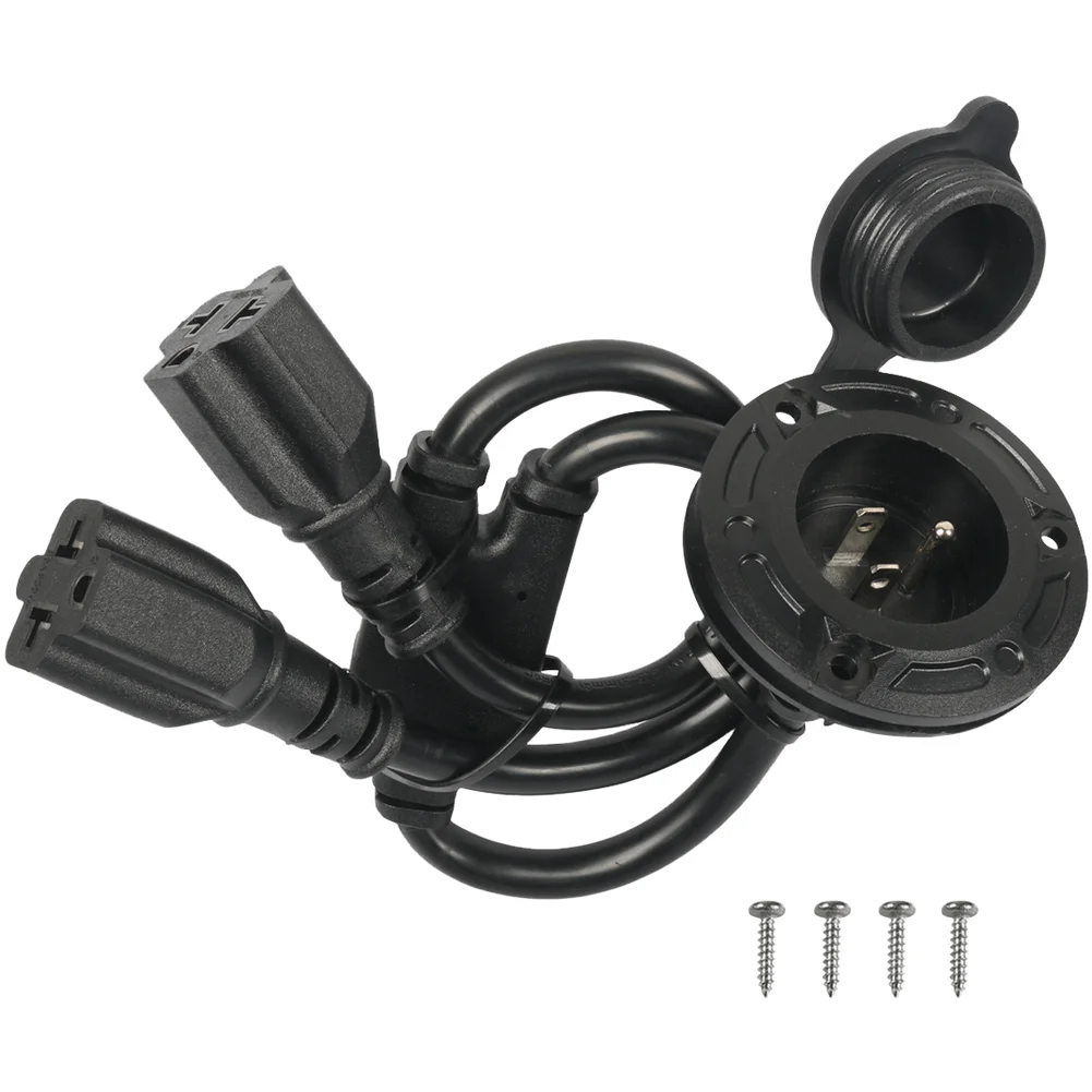 Car 20A Waterproof Power Cord RV Marine Camper Shore Inlet Box With Screw Car Electronics Accessories