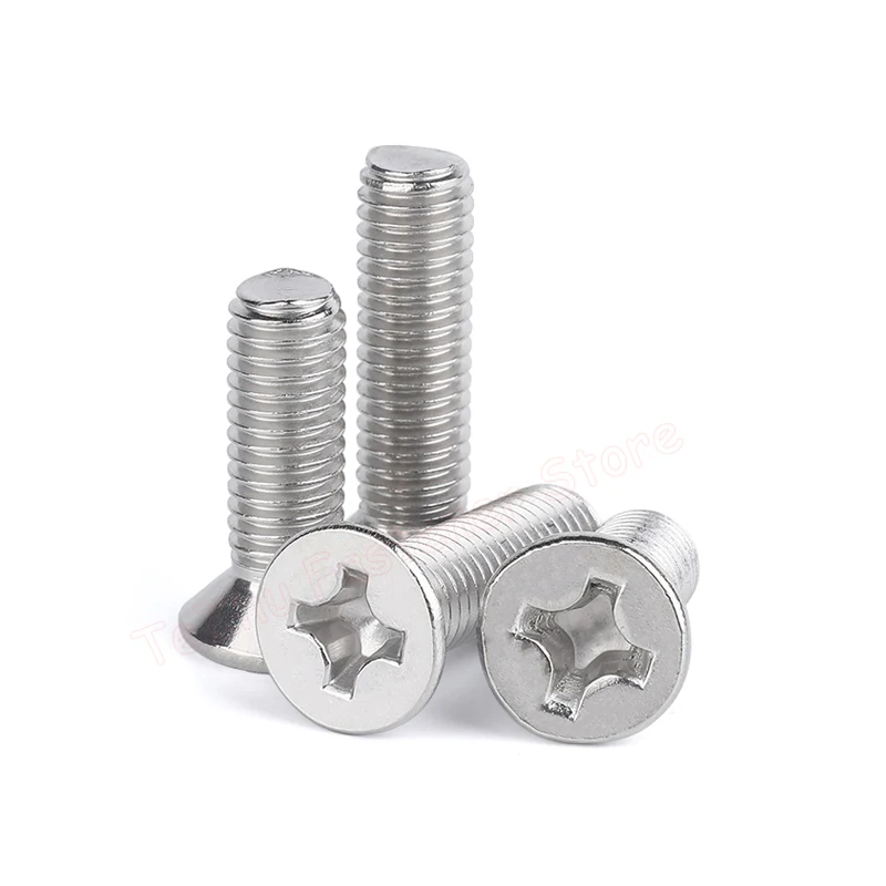 M1 M1.2 M1.4 M1.6 M2 M2.5 M3 M3.5 M4 M5 M6 M8 M10 304 Stainless Steel Cross Phillips Flat Countersunk Head Screw Bolt Mini Small image 3