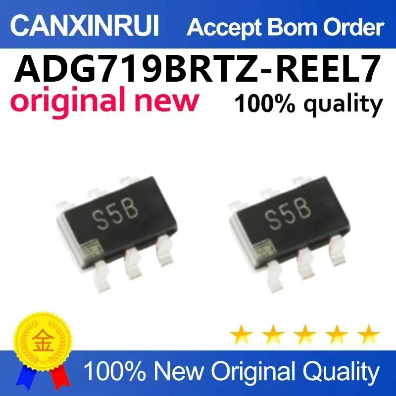 (5pcs-100pcs)Original genuine ADG719BRTZ-REEL7 silk screen S5B SOT23-6 CMOS single pole double throw switch
