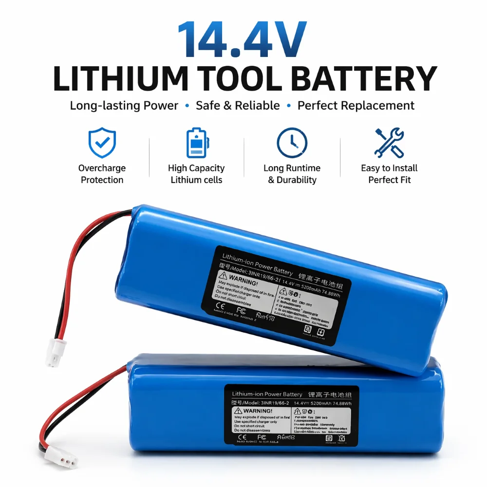High Capacity 12800mAh 14.8V Safe Li Ion Replacement Battery for Viomi S9 Lydsto R1 Roidmi Eve Plus Robot Vacuum Cleaners