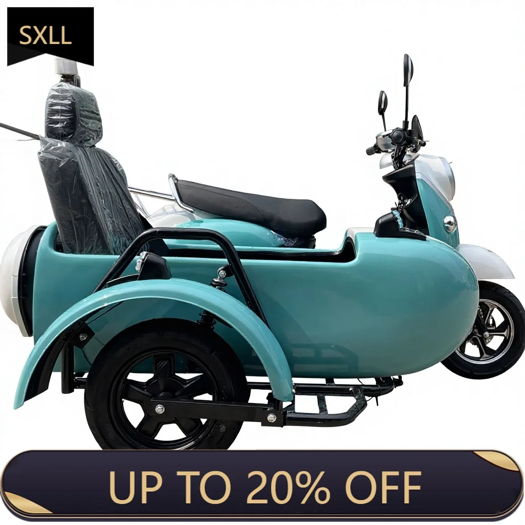 

Новый электрический трехколесный велосипед-сайдкар для взрослых с боковым кузовом, вмещающий 3 человека.