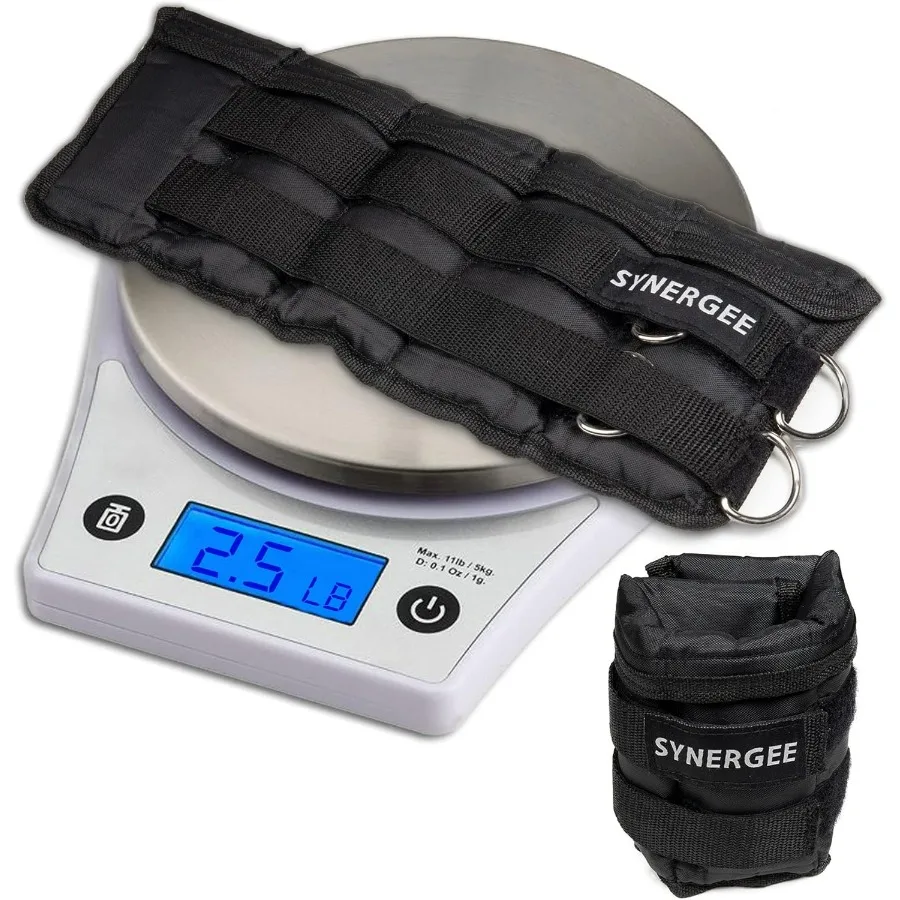 مجموعة أوزان معصم الكاحل القابلة للتعديل من Synergee Comfort Fit مكونة من 2 لتدريبات اللياقة البدنية وإعادة التأهيل متوفرة بوزن 5 رطل #6