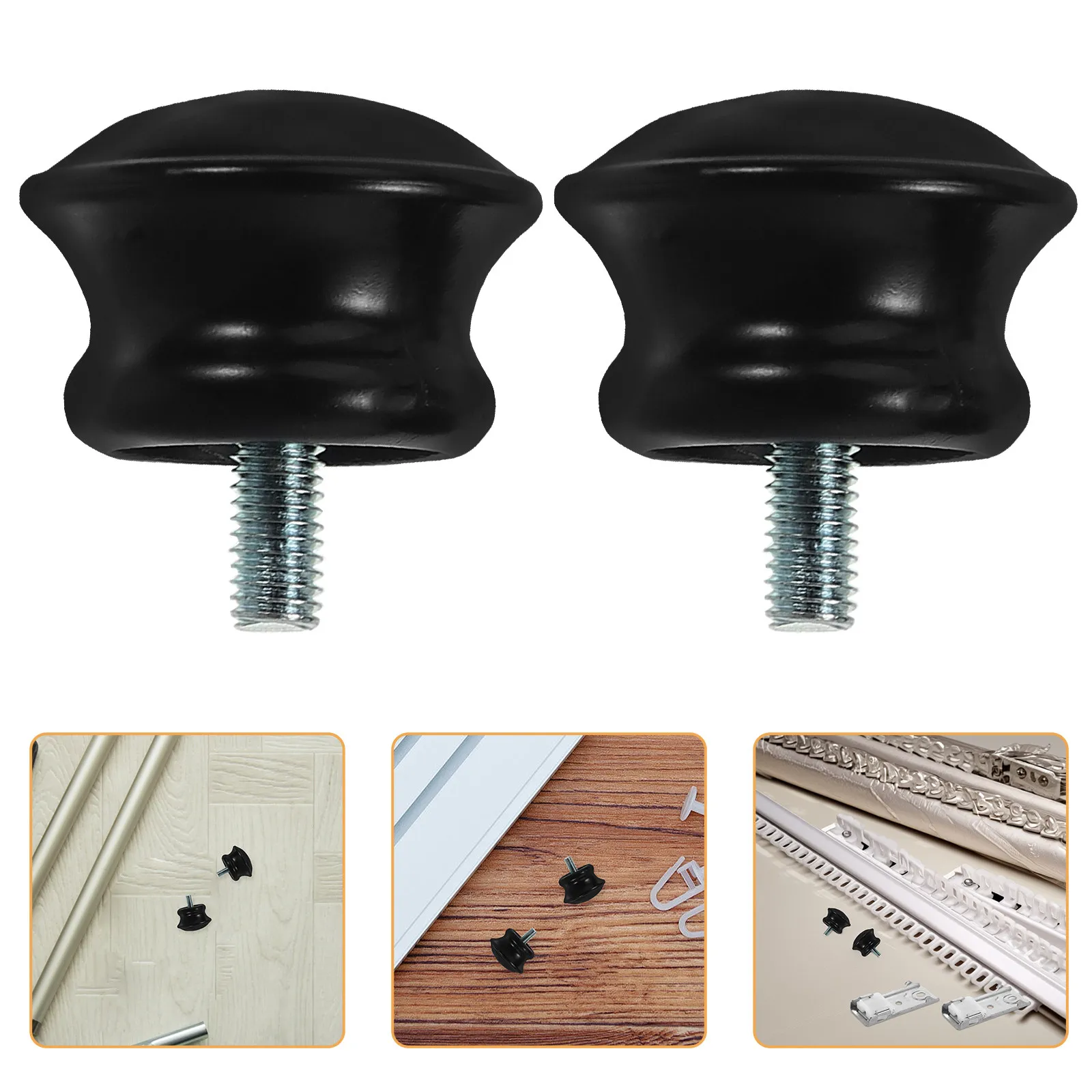 2 Pcs Curtain Poles Rod Bracket Retainer Bedroom Ends Decorative Cap Kit Shower Track