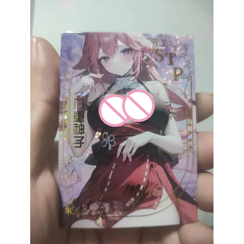 Anime diosa historia Yae Miko Barbara Yor Forger Ganyu Nilou Nami tarjetas coleccionables regalos de cumpleaños de Navidad juguetes para niños