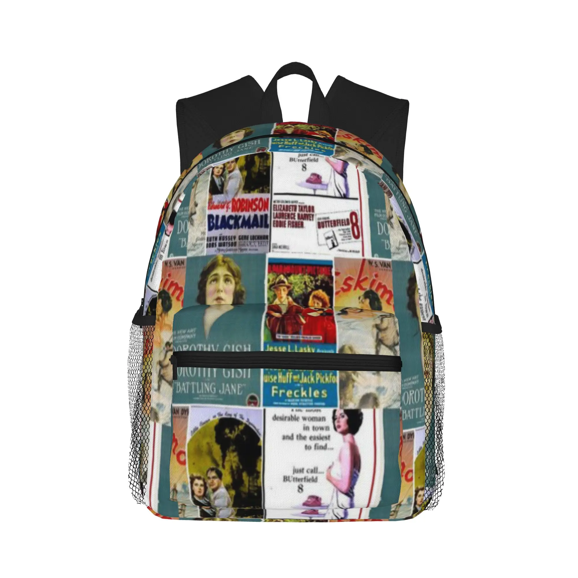 Vintage Movies Picture Montage  19  Casual Backpack for Students and Adults Bags for women