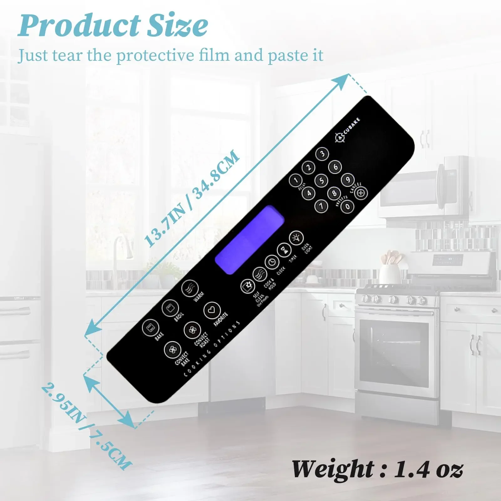 For Whirlpool Stove Range WPW10207933 Membrane Touch Pad Direct Replace W10207933 AP6017098 1547595 7450P117-60