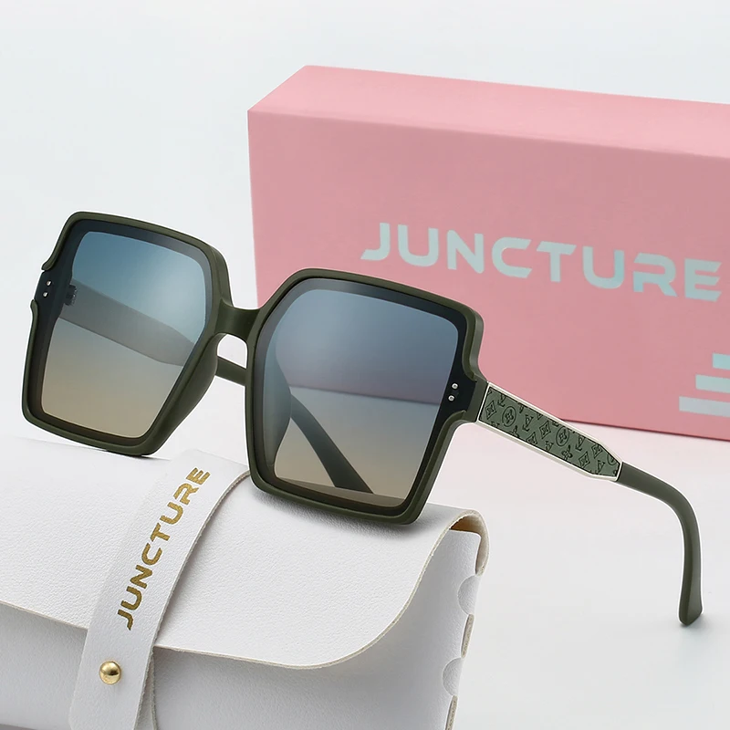 Juncture polarizado feminino óculos de sol oversized quadrado moda óculos de sol para mulher casual estilo festa presente do feriado senhora
