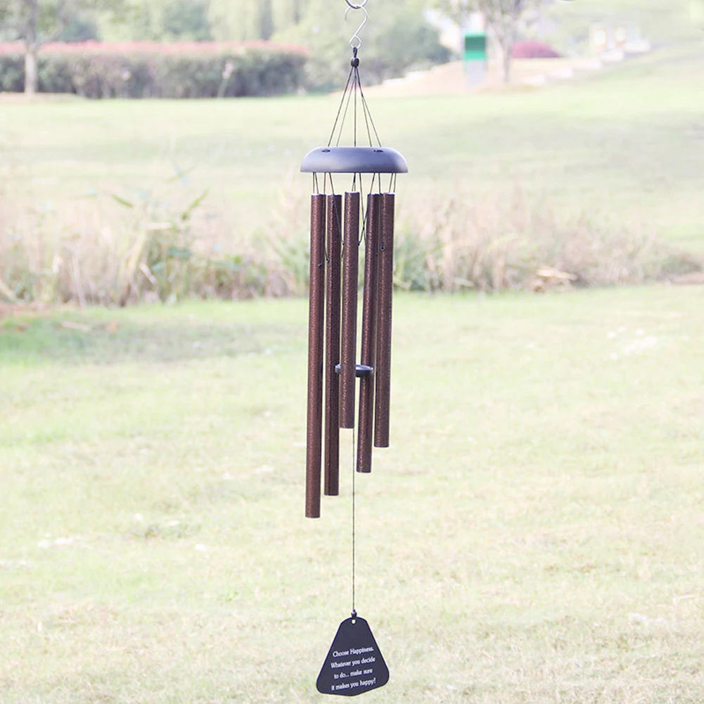 

1pc Metal Vintage Five Tube Aluminium Tube Garden Wind Chime Hanging Ornament Home Decoration Crafts