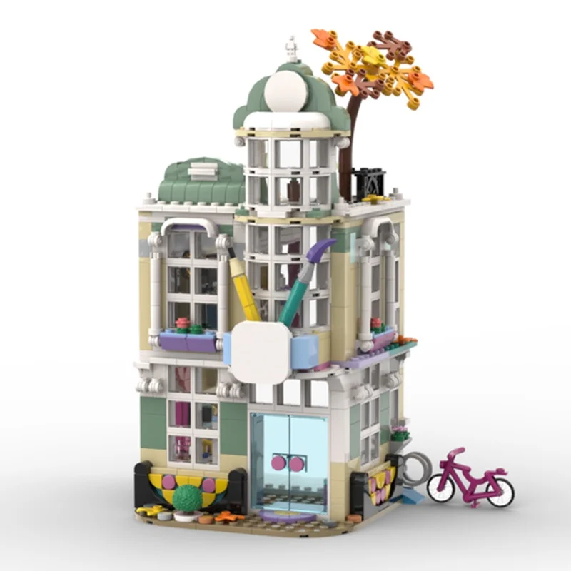 716 قطعة MOC Emma s Art School Friendse نموذج اللبنات البناء لتقوم بها بنفسك فكرة إبداعية هدايا عيد الميلاد لعبة الطوب عيد الميلاد