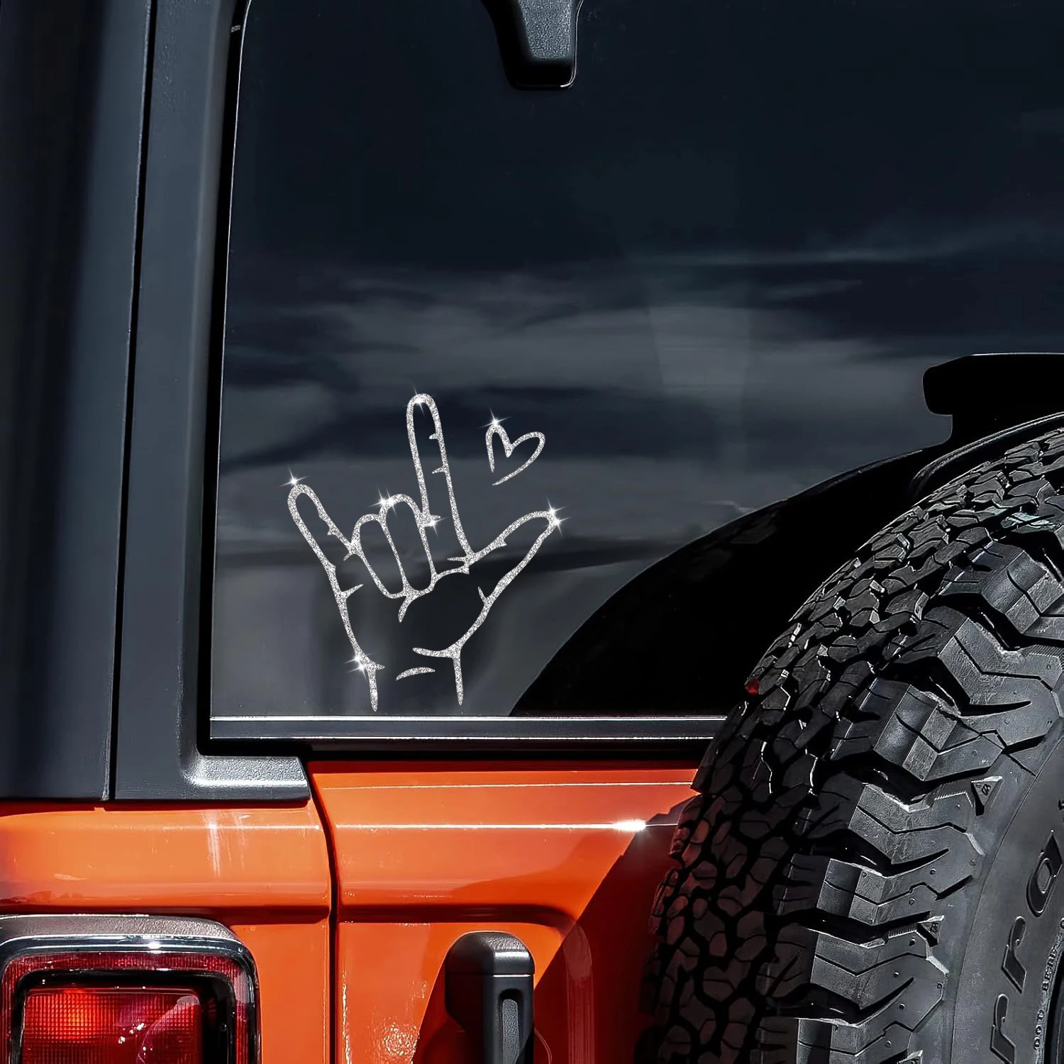 Rock Love Stickers Flash Silver Car Decals Car Stickers