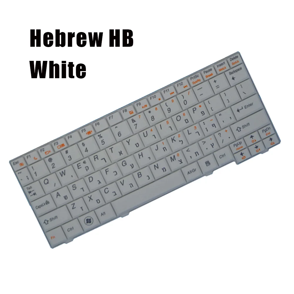 25008864 25008928 MP-08F53HB-686 Black/25008862 25008927 PK1308H3B66 White Keyboard For Lenovo S10-2 S10-2C S10-3C Hebrew HB