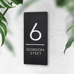 OutSide Personalized Custom Acrylic Gray Black House Numbers Sign Address Plaque Floating 3D Letter Home Outdoor Name Plates