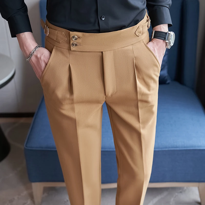 Men\'s Casual Pants Soft Tight Stretch Trousers For Business Social Office Workers Interview Party Wedding Men\'s Suit Pants 38-28