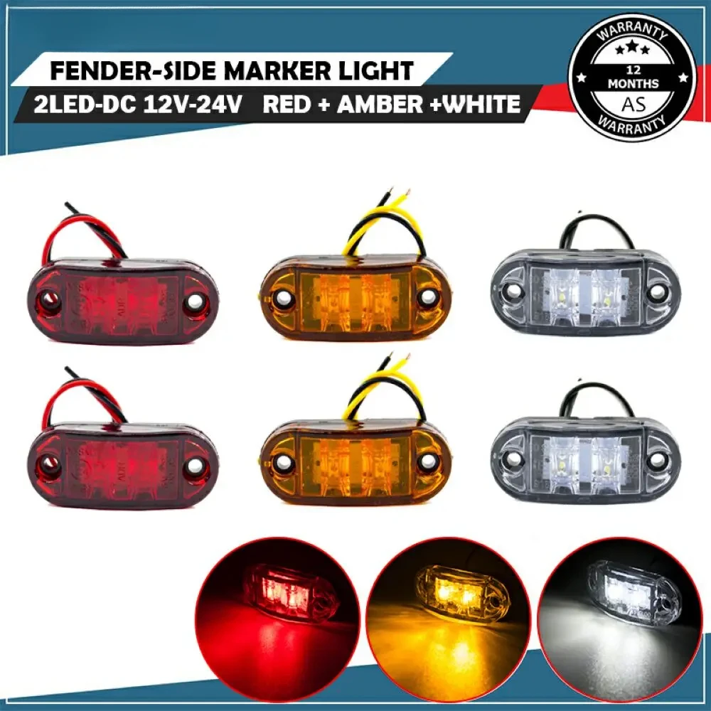 4 pz 12 V 24 V 2 LED Universale Ovale Liquidazione Indicatore Laterale Lampada di Avvertimento Esterno Luce Rimorchio Camion Camion Caravan Accessori