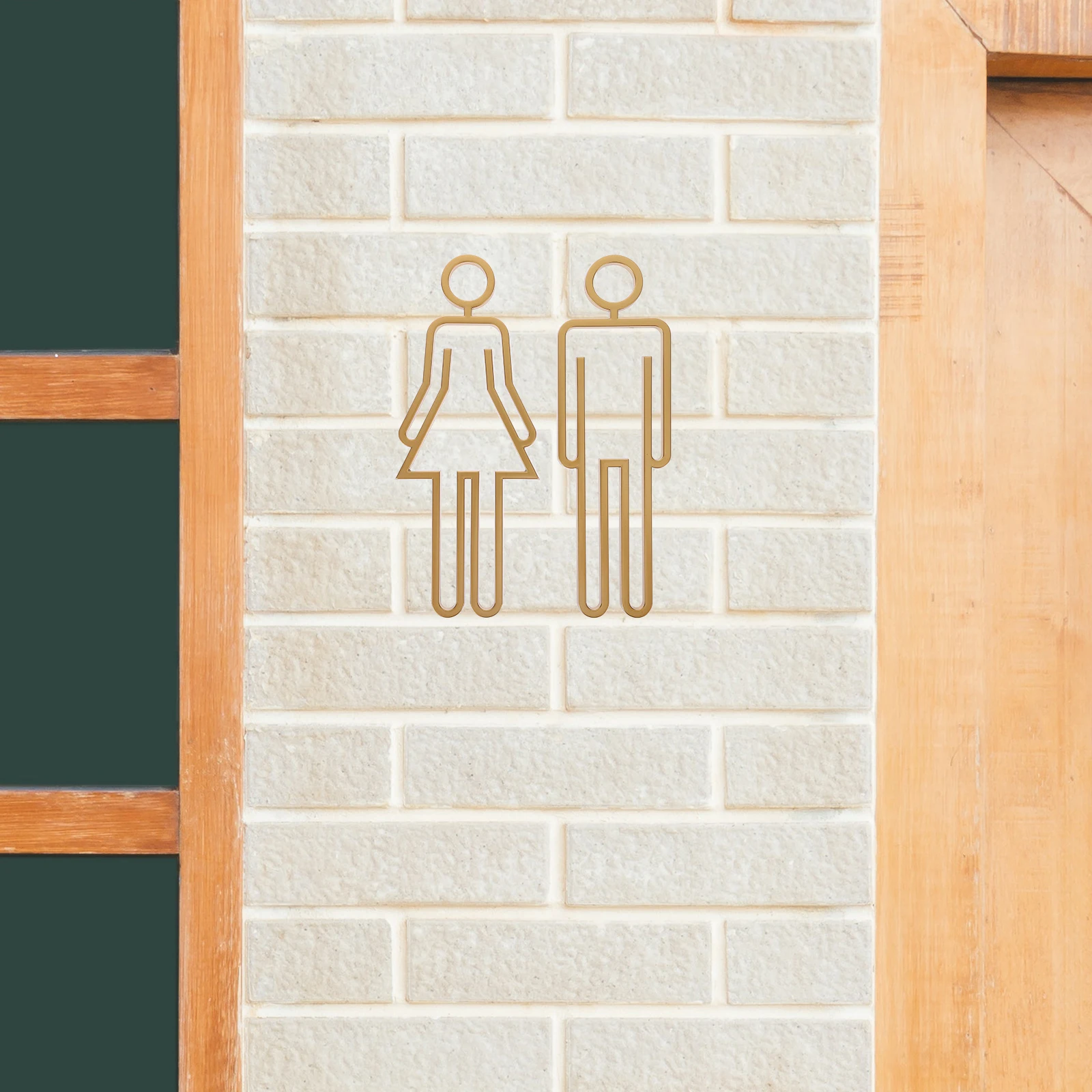 

Washroom Sign Vintage Door Signs Plate Restroom Identification Toilet Bathrooms ABS Easy Install Men Women