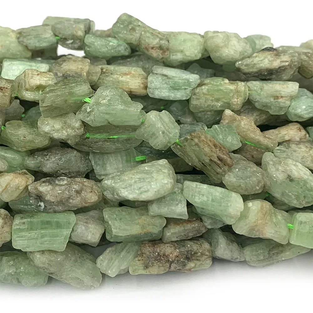 Veemake naturel vert Kyanite pépite forme libre lâche brut minéral rugueux mat collier Bracelet bijoux perles 08473