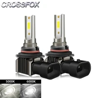 CROSSFOX 2 uds bombillas de faros LED para coche H8 H9 H11 H7 60W 12000LM 9005 HB3 9006 HB4 5000K 6000K luz antiniebla automática 12V bombilla de lámpara LED