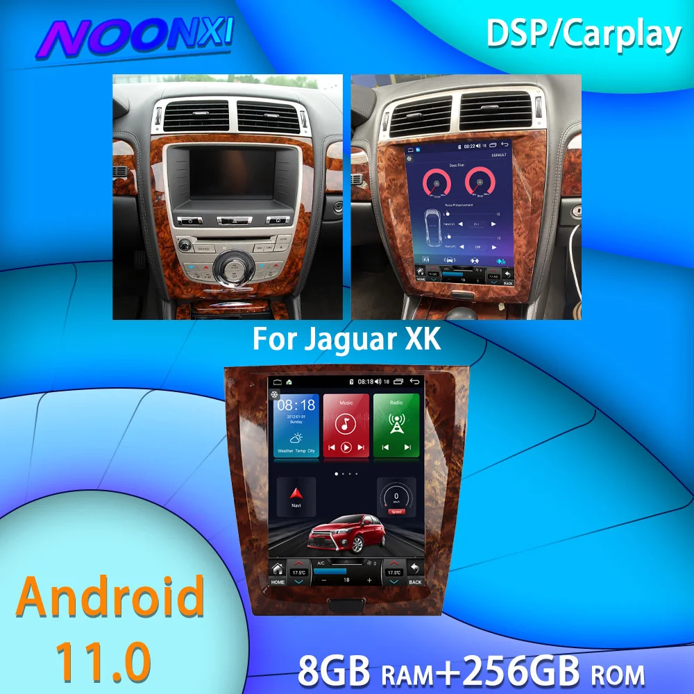 

8G+256G Android11 For Jaguar Xk XKR-S 2006-2013 All In One Car Tesla Screen Audio Intelligent System Radio 2 Din Video Players