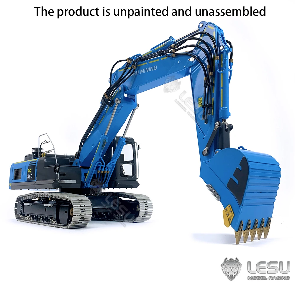 New Lesu 1/14 RC Hydraulic Excavator Remote Control Digger Models For 3 Arms Kit Pc360 Electric Construction Boys Toys