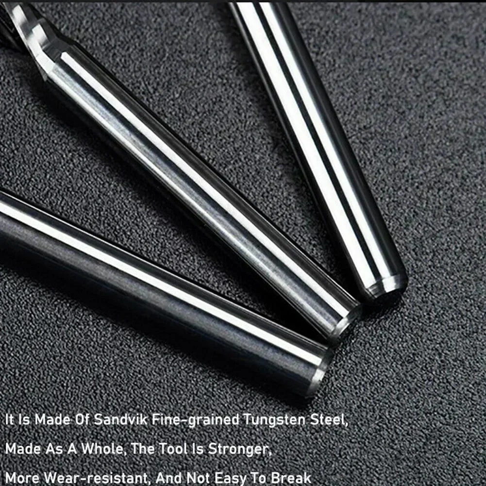 

CNC Milling Cutter End Mill High Quality Replacement Single Edge Uncoated 3.175mm Handle Diameter Useful Practical