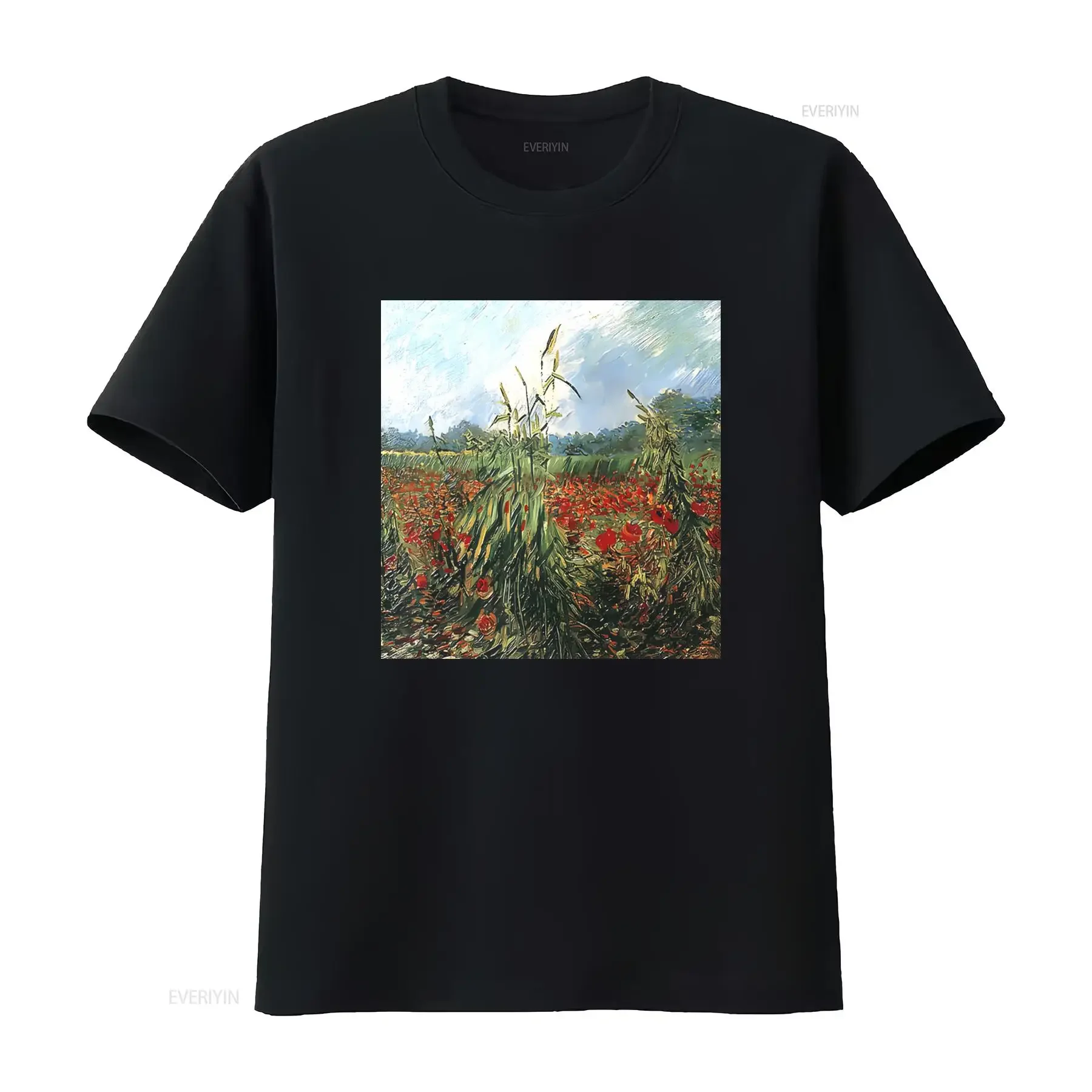 Green Ears of Wheat Vincent Van Gogh T shirt Unique Art Print for Fashion Lovers vintage Washed streetwear Comfortable fashion