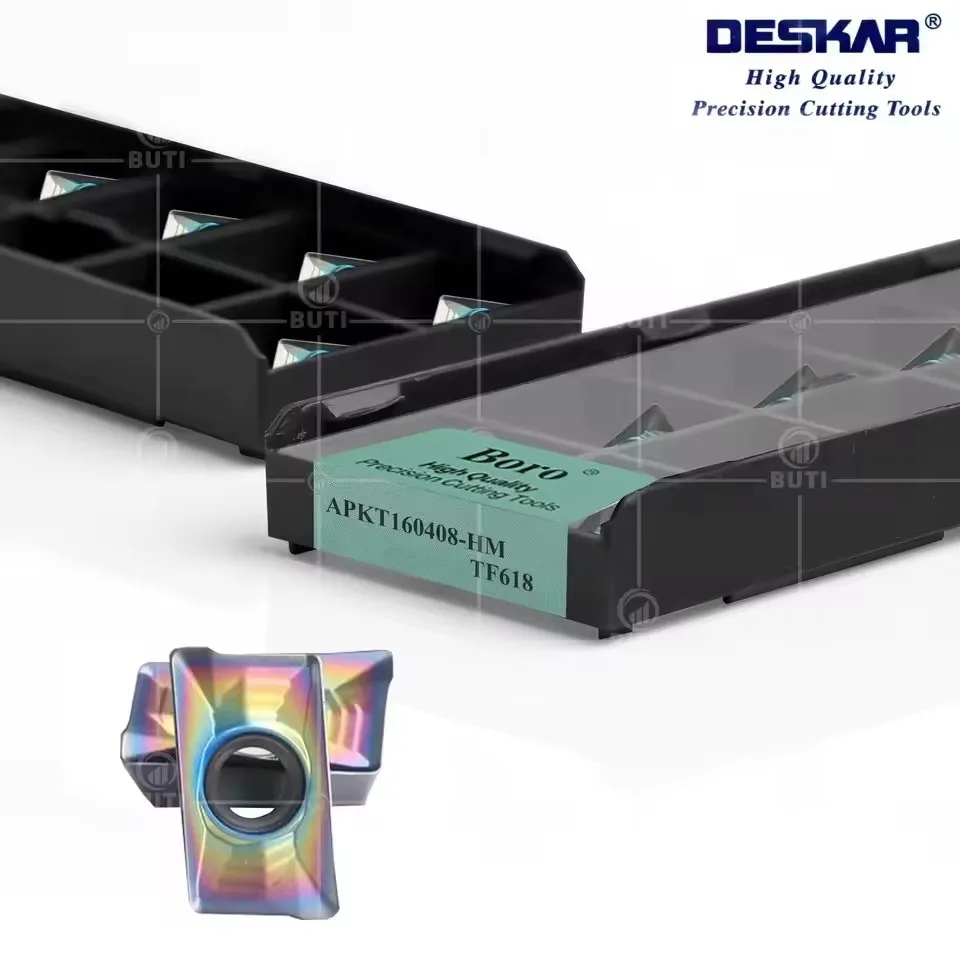 DESKAR 100% Original APKT160408-HM TF618 Numerical Control Lathe Milling Blades Colored Blades Cutting Tools APKT Series Insert