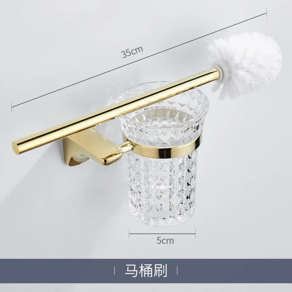 304 Stainless Steel Bathroom Accessories Towel Rack Gold Plated Toilet Brush Paper Towel Holder Towel Rings Bath Hardware Sets