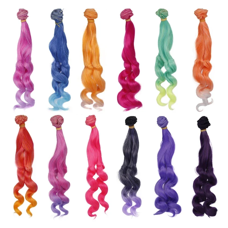 DIY Doll Wigs Colorful Waves Curly Hair for All BJD Blyth Dolls Hair Doll Accessories