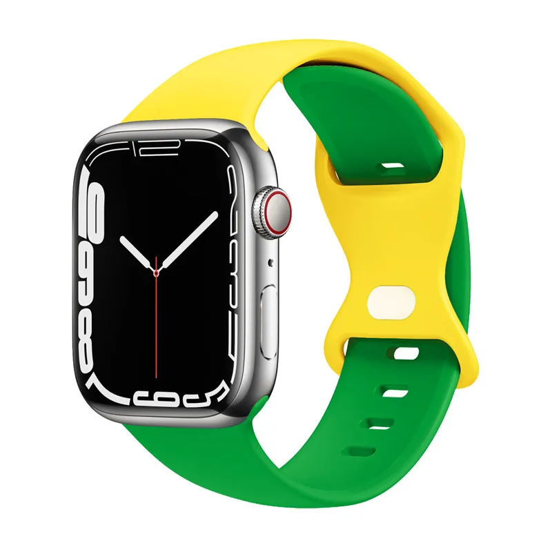 애플 워치 밴드용 소프트 실리콘 스트랩, 스포츠 고무 루프, 버터플라이 버클, 아이워치 49 울트라 5 4 3 2 38/42, 9, 8, 7, 6SE, 41mm, 45mm