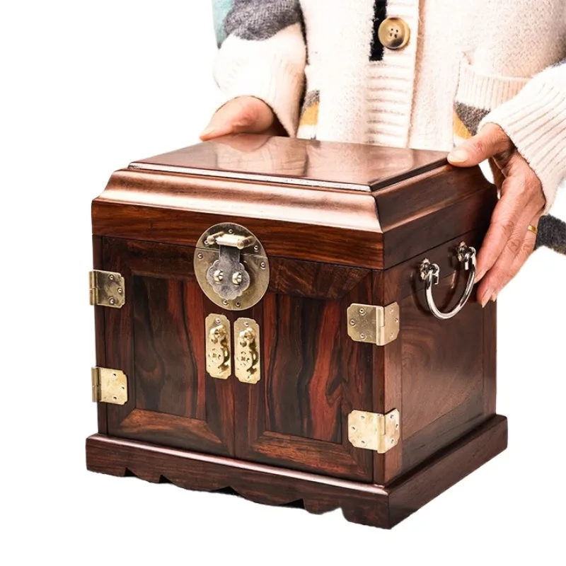 

Storage box with lock to drawer Chinese retro ornament