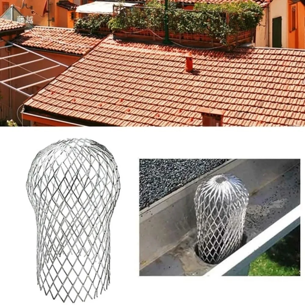 4pcs Expand Aluminum Gutter Filter Mesh Silver Anti-Blocking Filter Foldable Screen Rustproof Floor Drain Filter Downspout Cover