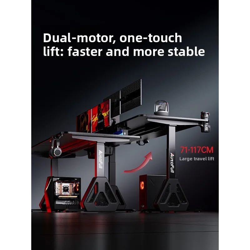 Gaming Double motor solid wood intelligent liftingComputer Book table