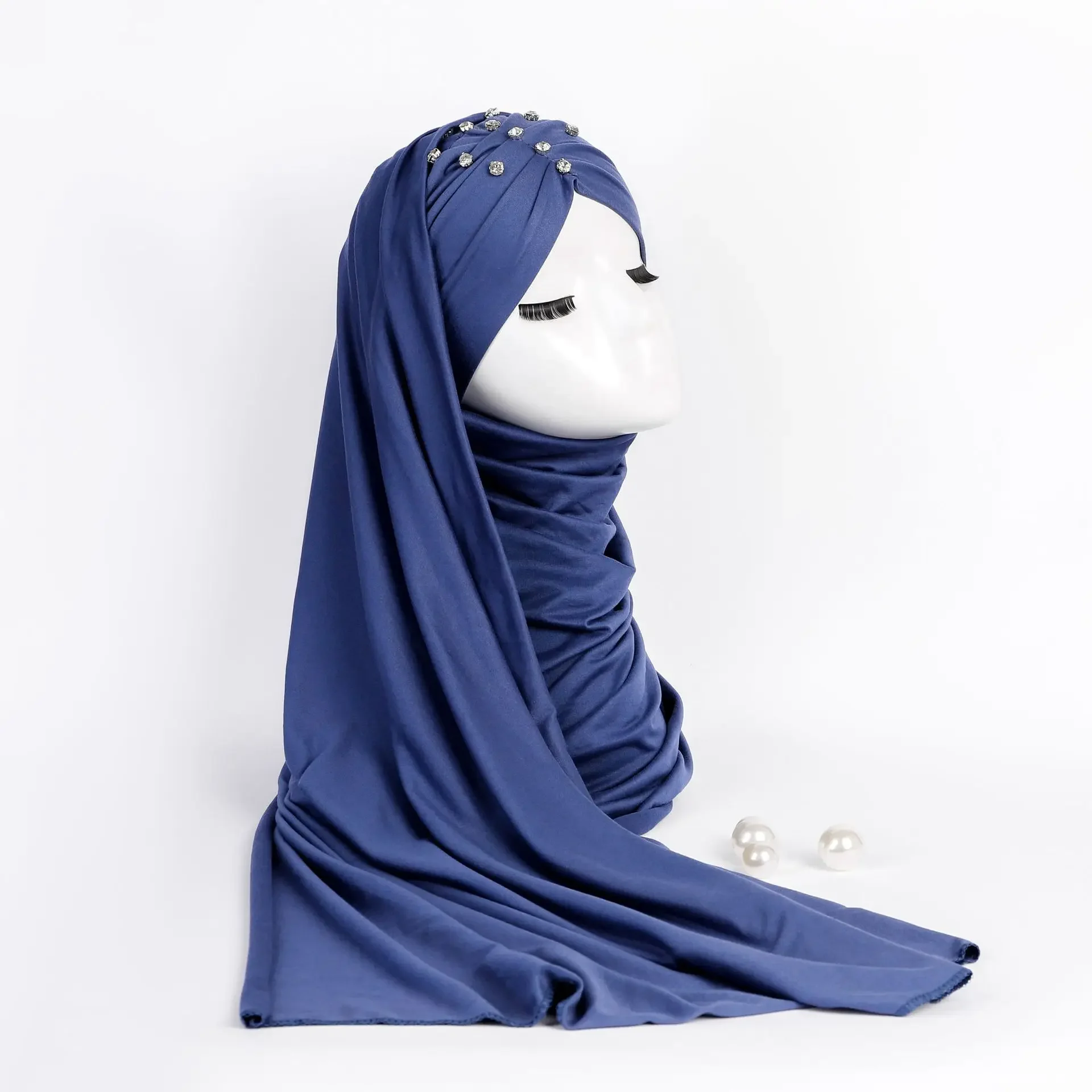 

Шарф-хиджаб Diamonds Jersey Instant Scarf для женщин, мусульманский головной убор, шаль, исламский платок, бандана, повязка на голову, тюрбан для женщин