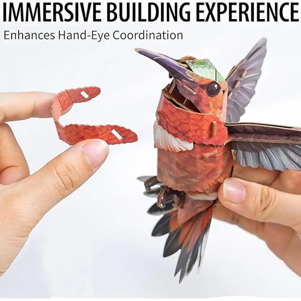 Rompecabezas modelo de pájaro 3D, Kits de modelos educativos de papel, regalo para adultos, adolescentes, aficionados, juegos cerebrales hechos a mano, juguetes, decoración de exhibición para el hogar