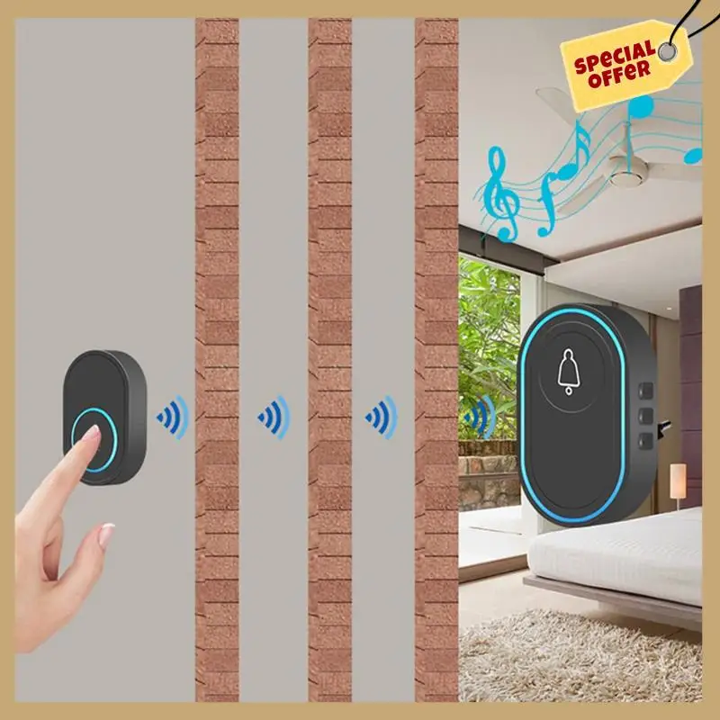 ذكي جرس الباب اللاسلكي المنزل ترحيب الجرس مقاوم للماء جرس الباب الذكي الرنين مقاوم للماء زر الطوارئ الولايات المتحدة التوصيل دائم