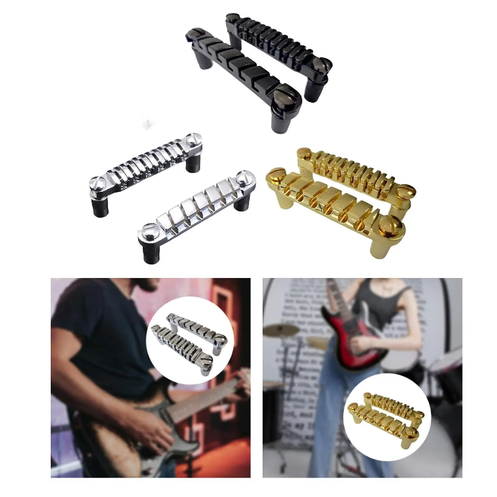 

Guitar Bridge Tailpiece for 6 Strings Electric Guitar Zinc Alloy DIY Luthier