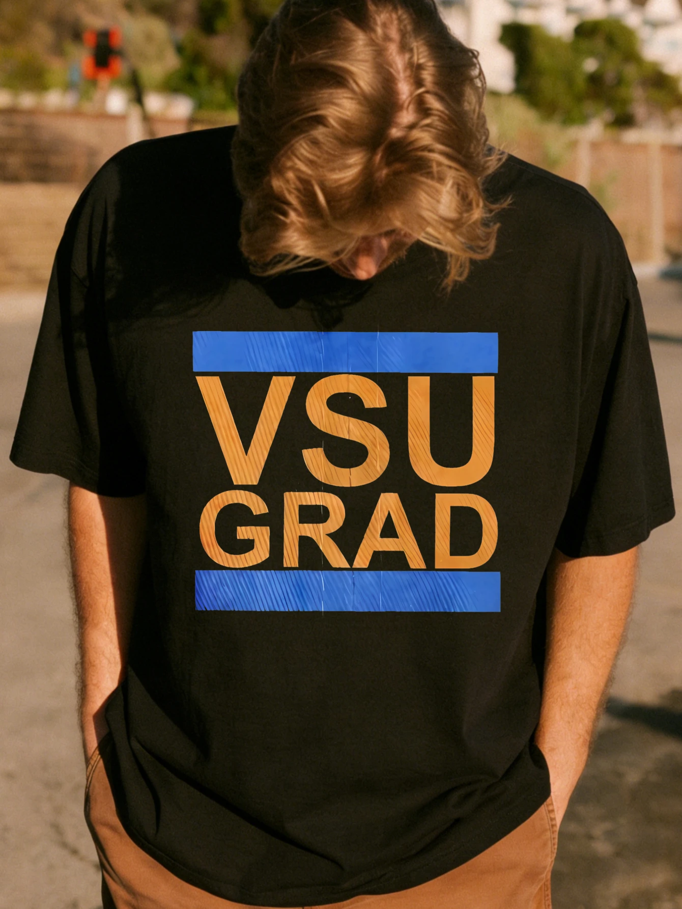 

Mens T Shirts VSU GRAD Retro Graphic Printed Cotton Short Sleeve Summer Casual T Shirt for Men Gift
